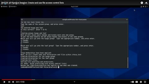 RHCSA v8 Practice Session: Create and use file access control lists
