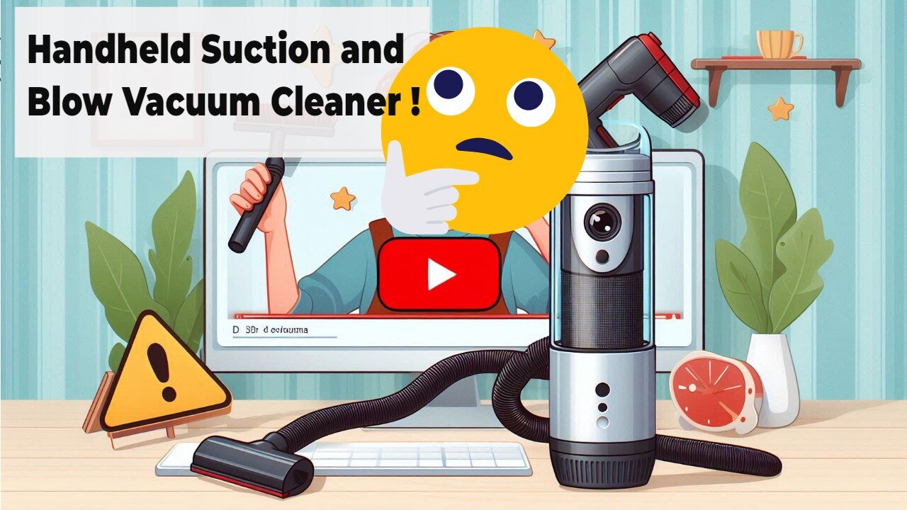 Clean Any Mess in Seconds with the Handheld Suction and Blow Vacuum Cleaner !