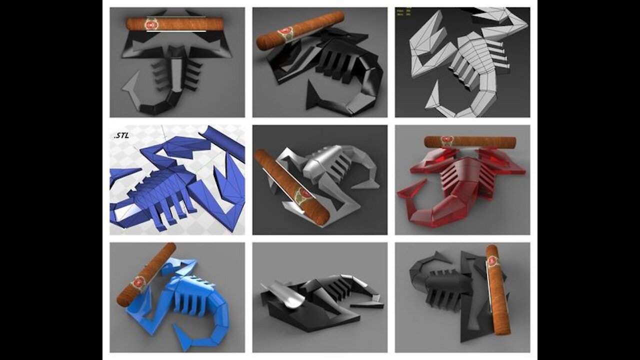 Scorpion Cigar Holder 3D Model for 3D Printing