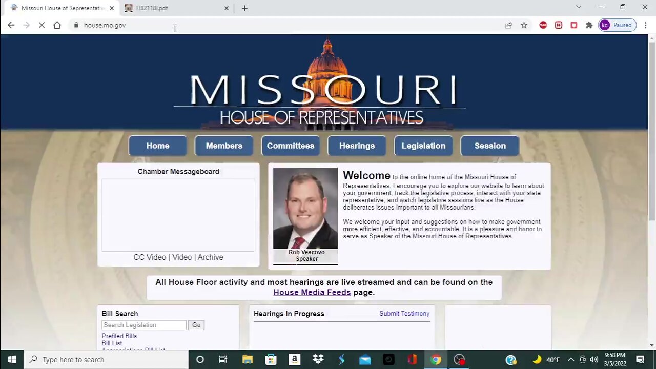 03-05-22 Call To Action: MO HB 2118 Right to Self Defense