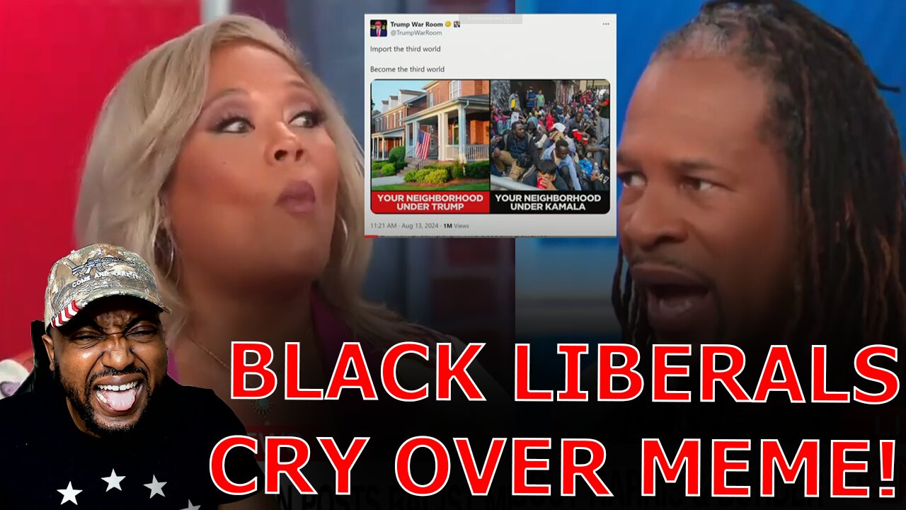 Black Liberal CNN Panel MELTS DOWN Crying RACISM Over Trump War Room Illegal Immigration Meme!