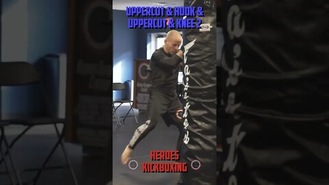 Heroes Training Center | Kickboxing "How To Double Up" Uppercut & Hook & Uppercut & Knee 2 #Shorts