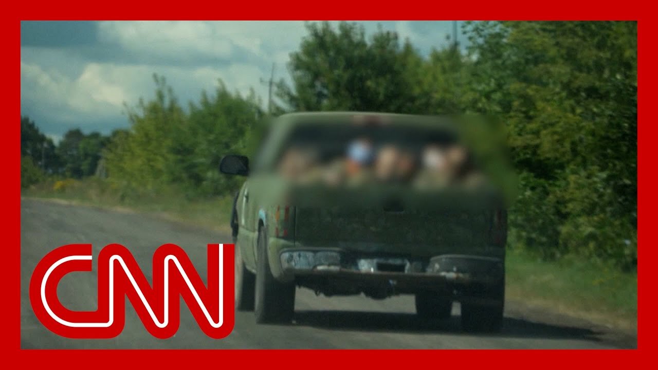 Ukrainian truck seen transporting blindfolded soldiers