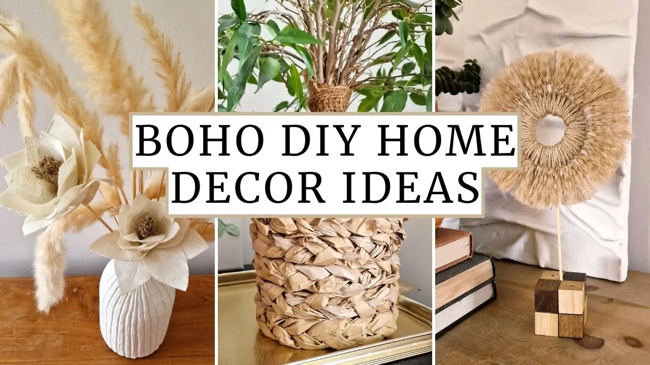 BOHO DIY DECOR IDEAS - Making NEUTRAL ROOM DECOR on a Budget