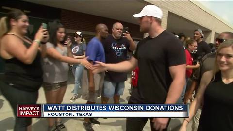 J.J. Watt distributes Hurricane Harvey Donations