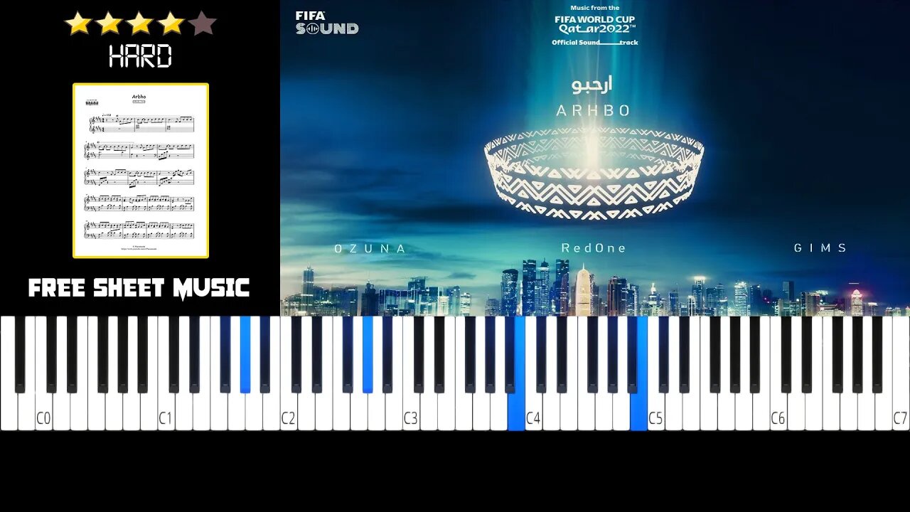 Arhbo featuring Ozuna & GIMS - FIFA World Cup Qatar 2022™ Theme Song - (HARD) Piano Tutorial