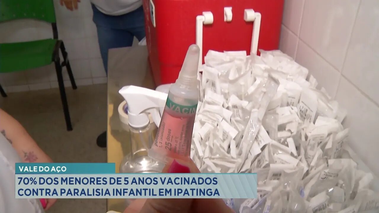 Vale do Aço: 70% dos menores de 5 anos Vacinados contra Paralisia Infantil em Ipatinga.