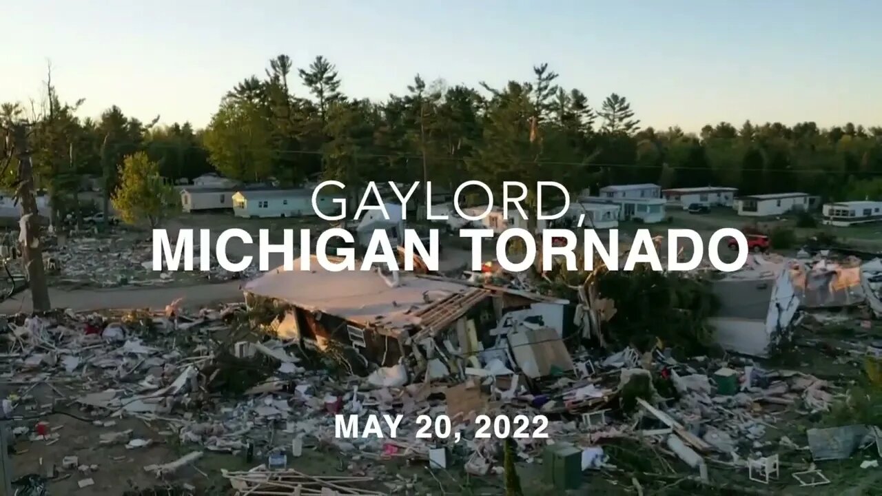 This is the devastation of a tornado that ripped through Gaylord Michigan