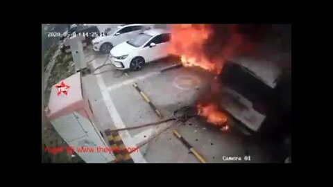 Electric Car Explodes