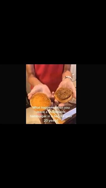 ARE YOU STILL LOVIN IT? YOU CAN FOR AT LEAST 20 YRS. A 24 YEAR OLD HAMBURGER. READY TO EAT...