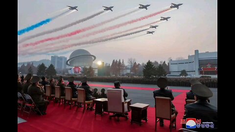 North Korean Air Force MiG-29 fighter jets and Sukhoi Su-25 attack aircraft took to the skies above