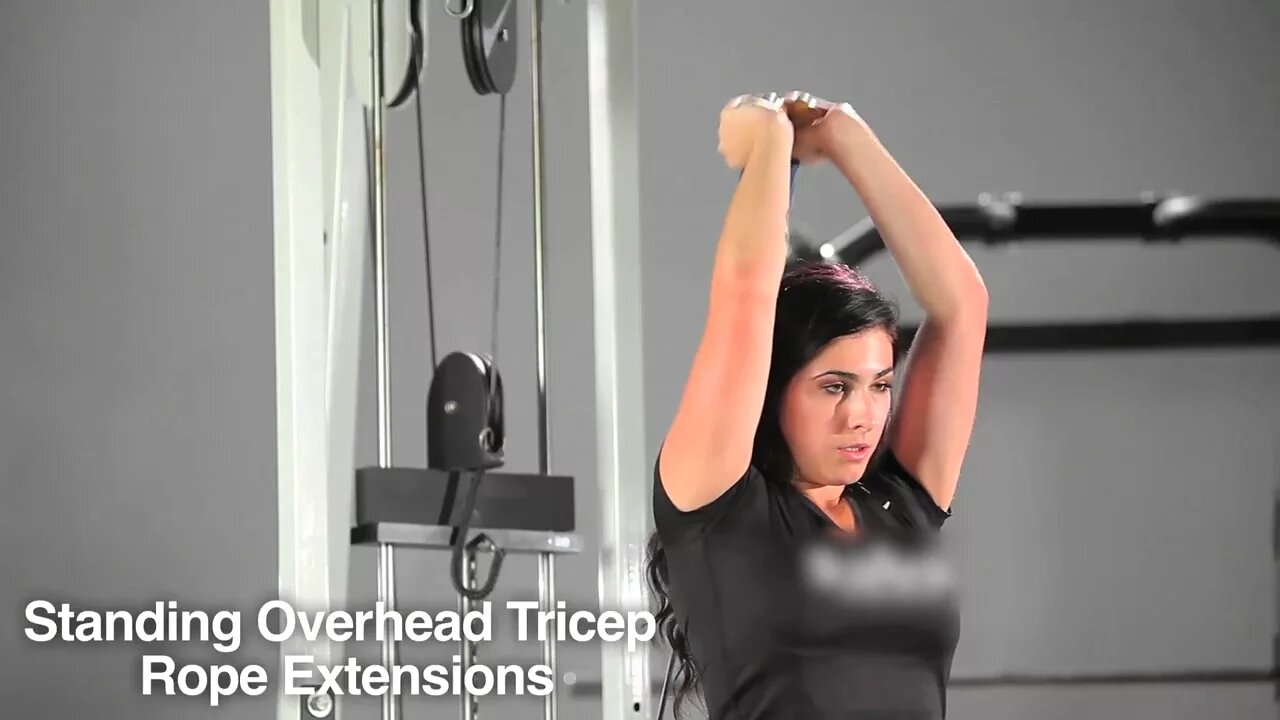 Standing Overhead Tricep Rope Extensions