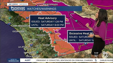 ABC 10News Pinpoint Weather for Sat. July 29, 2023: Thunderstorm chance this weekend