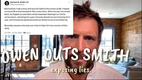 Owen Benjamin Calls Harrison Smith a Liar.