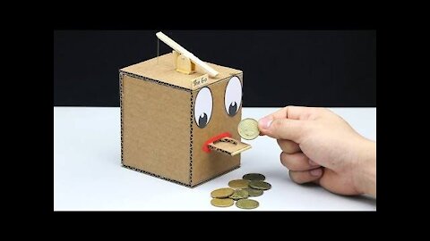 How to Make a Box Eating Coin Saving Coin Bank