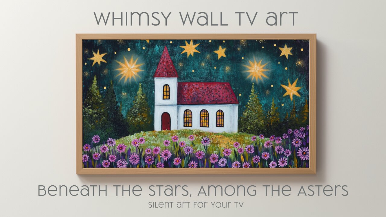 Beneath the Stars Among the Asters: Silent Art For Your TV | Frame TV Art | Canvas TV Art