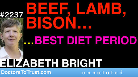 ELIZABETH BRIGHT | Beef, Lamb, Bison: Best Diet Period