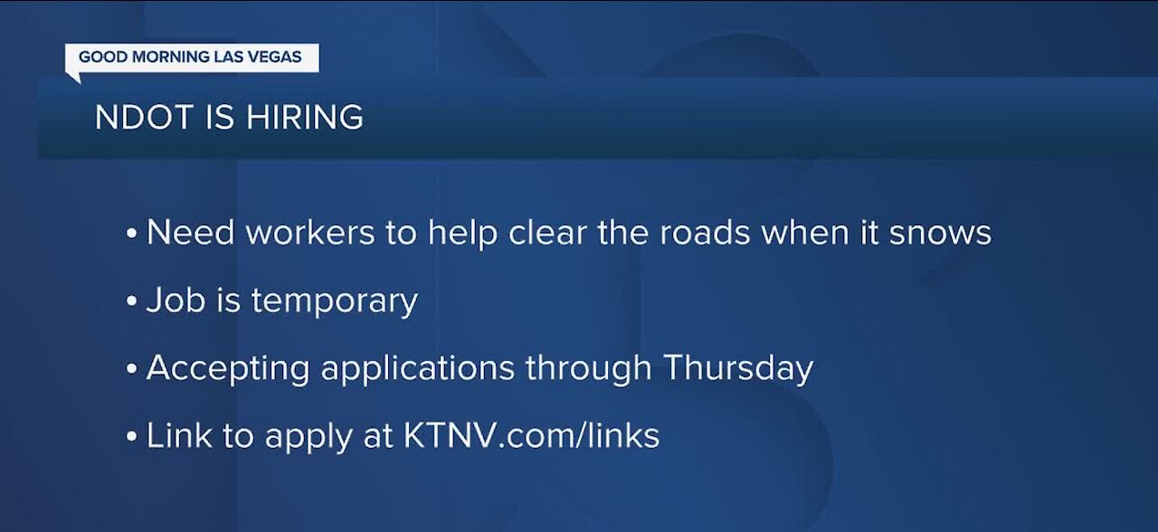 NDOT is hiring for the winter