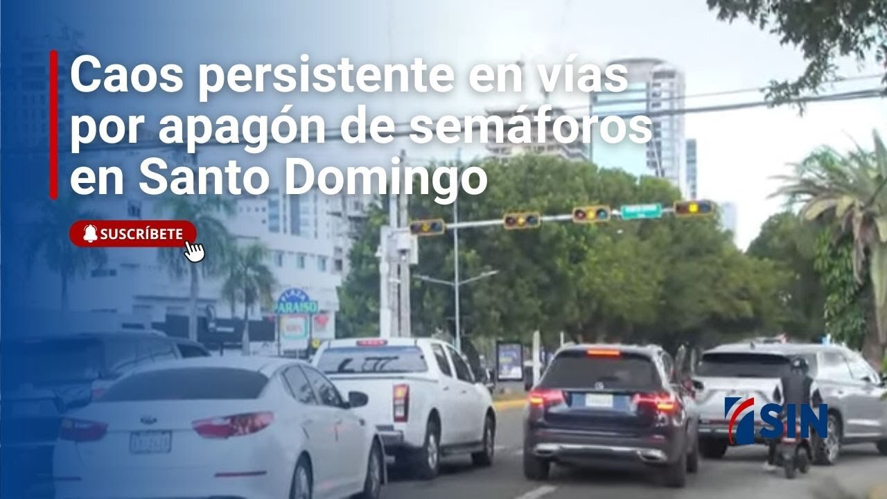 Caos persistente en vías por apagón de semáforos en avenidas de Santo Domingo