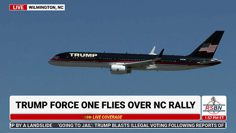 WATCH: Trump Force One Arrives at the Trump Rally in Wilmington, NC - 9/21/24