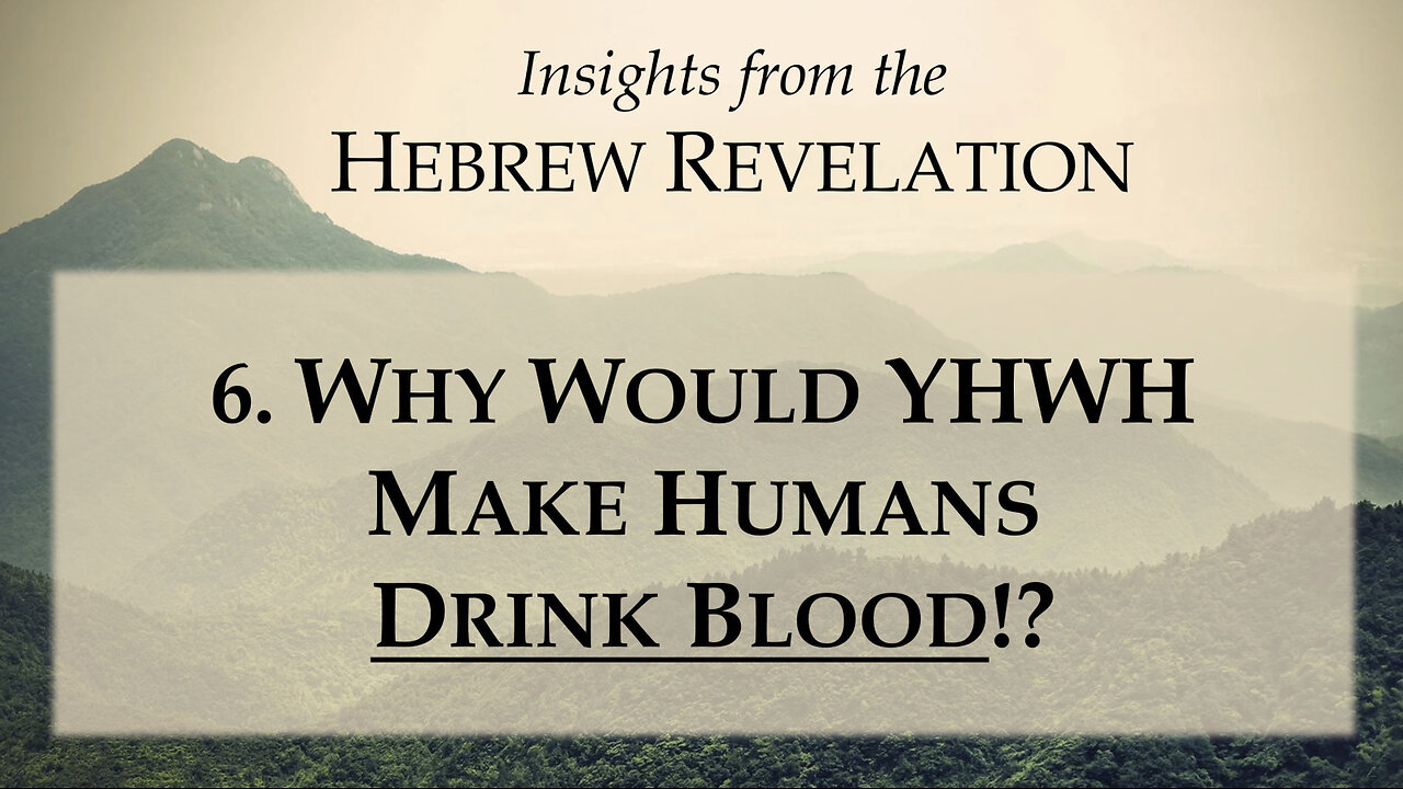 6. Why would YHWH make humans drink blood!? - Insights from the Hebrew Revelation!