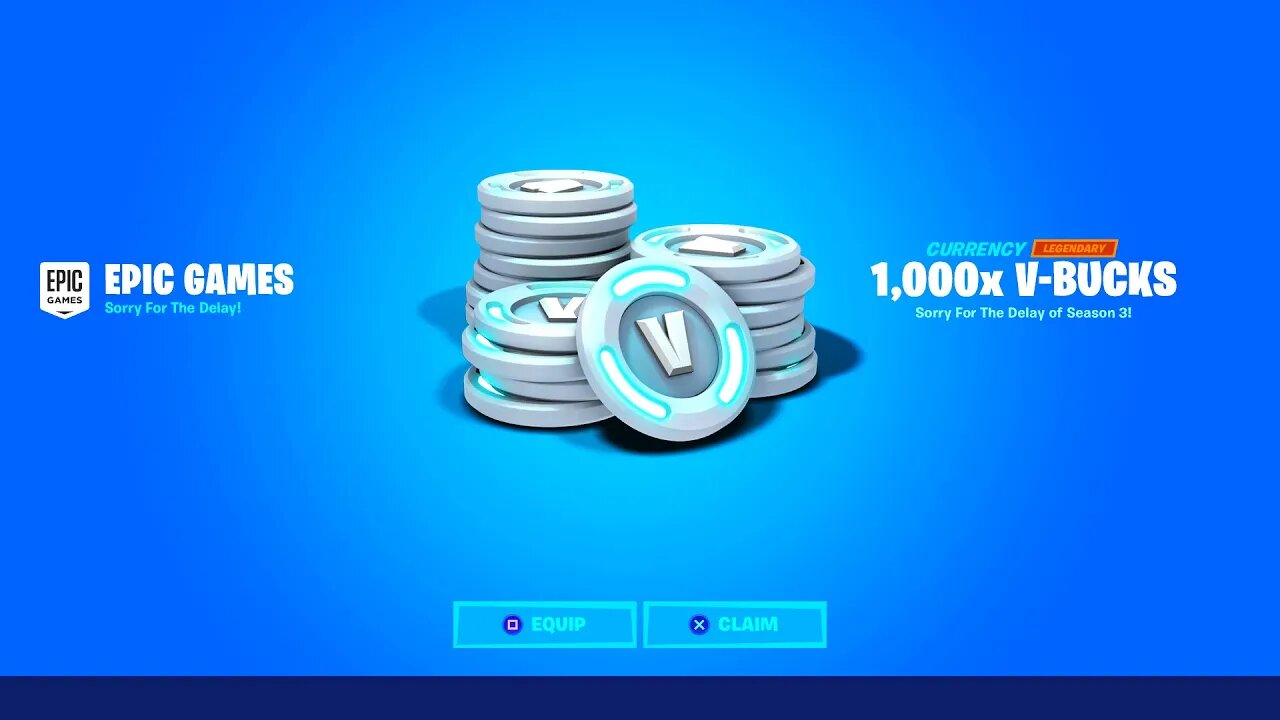 CLAIM YOUR *FREE* 1000 VBUCKS in SEASON 3!