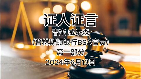 2024年6月13日 郭文贵先生庭审 检方第17位证人-吉米 威尔森（普林斯顿银行BSA官员）AI中文朗读（1）