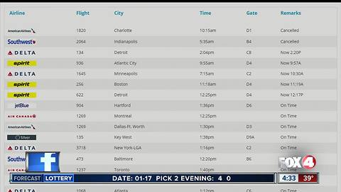 Winter weather causes flight delays in and out of RSW