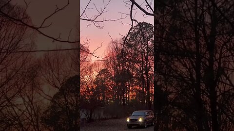 Here is a stunning sunset in Monticello Arkansas with the clouds turning pink and orange on 01/14/23