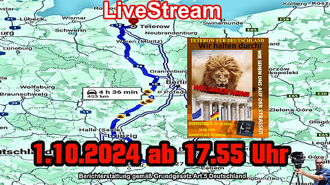 Live Stream on 1.10.2024 from TETEROW Reporting according to Basic Law Art.5 Germany