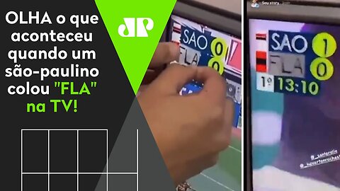 INCRÍVEL! Torcedor do São Paulo cola sigla do Flamengo na TV e... OLHA o que aconteceu!