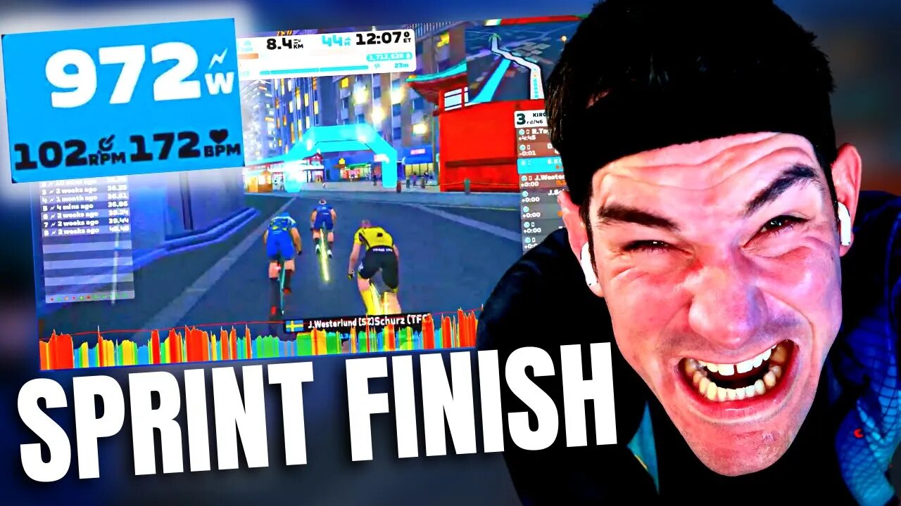 HE WENT SOOO LONG! Cat C Zwift Racing Sprint Finish