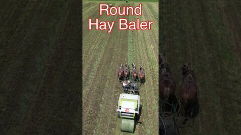 Amish Farmer Baling Hay