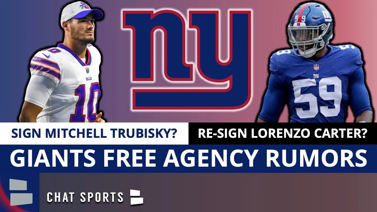 Giants Free Agency Rumors: Sign Mitchell Trubisky To Backup Daniel Jones? + Re-sign Lorenzo Carter?