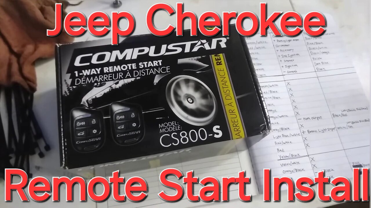 Jeep Cherokee Remote Start/Keyless Entry System Install 1997-2001, Compustar CS800-S or CS920-S