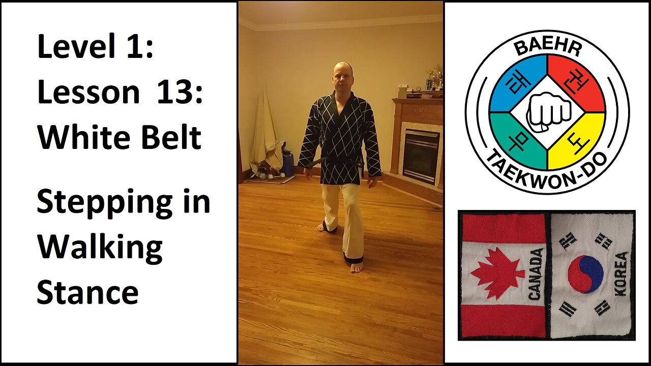 Baehr Taekwondo: 01-13: White Belt: Stepping In Walking Stance