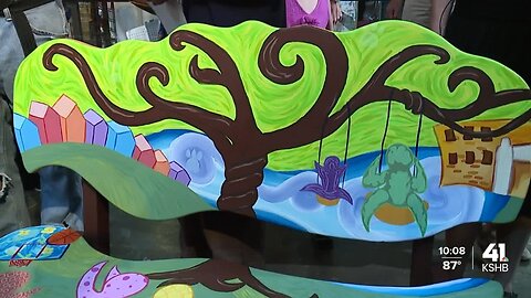 Lawrence student artists create buddy benches to help elementary students