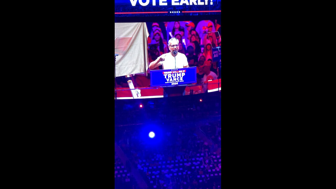 Scott LoBaido at Trump rally at MSG in nyc with surprising artwork