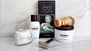 Roman Empire Caesar razor first try, Tabac set shave.