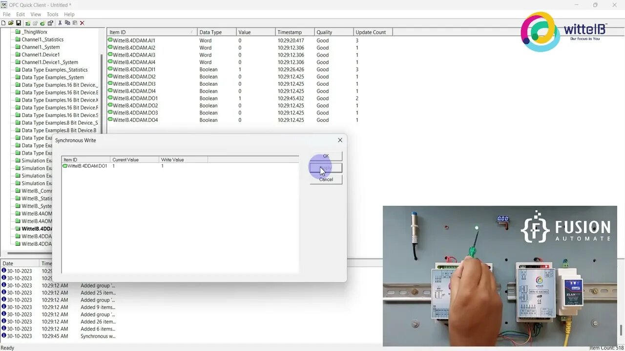 KEPServerEX with WIN-IO-4AOMV & WIN-IO-4DDAM Modbus RS485 IO Cards via ZLAN5143D Modbus Gateway |