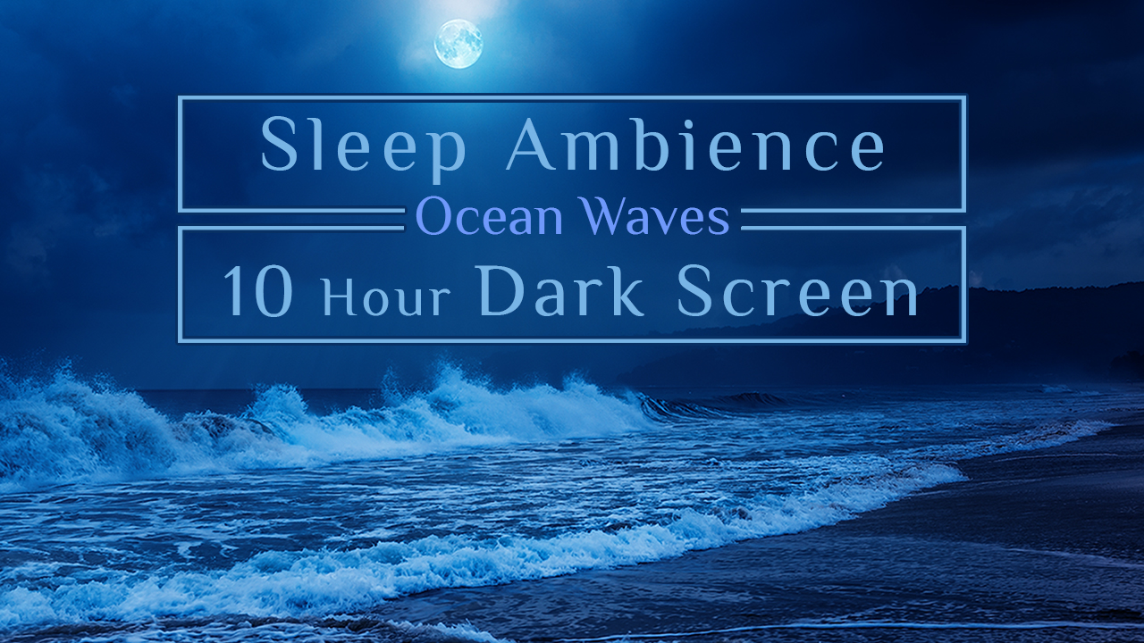 Ocean Waves Sleep Ambience | Dark Screen 10 Hours | Vol 1 "Mighty Waves"