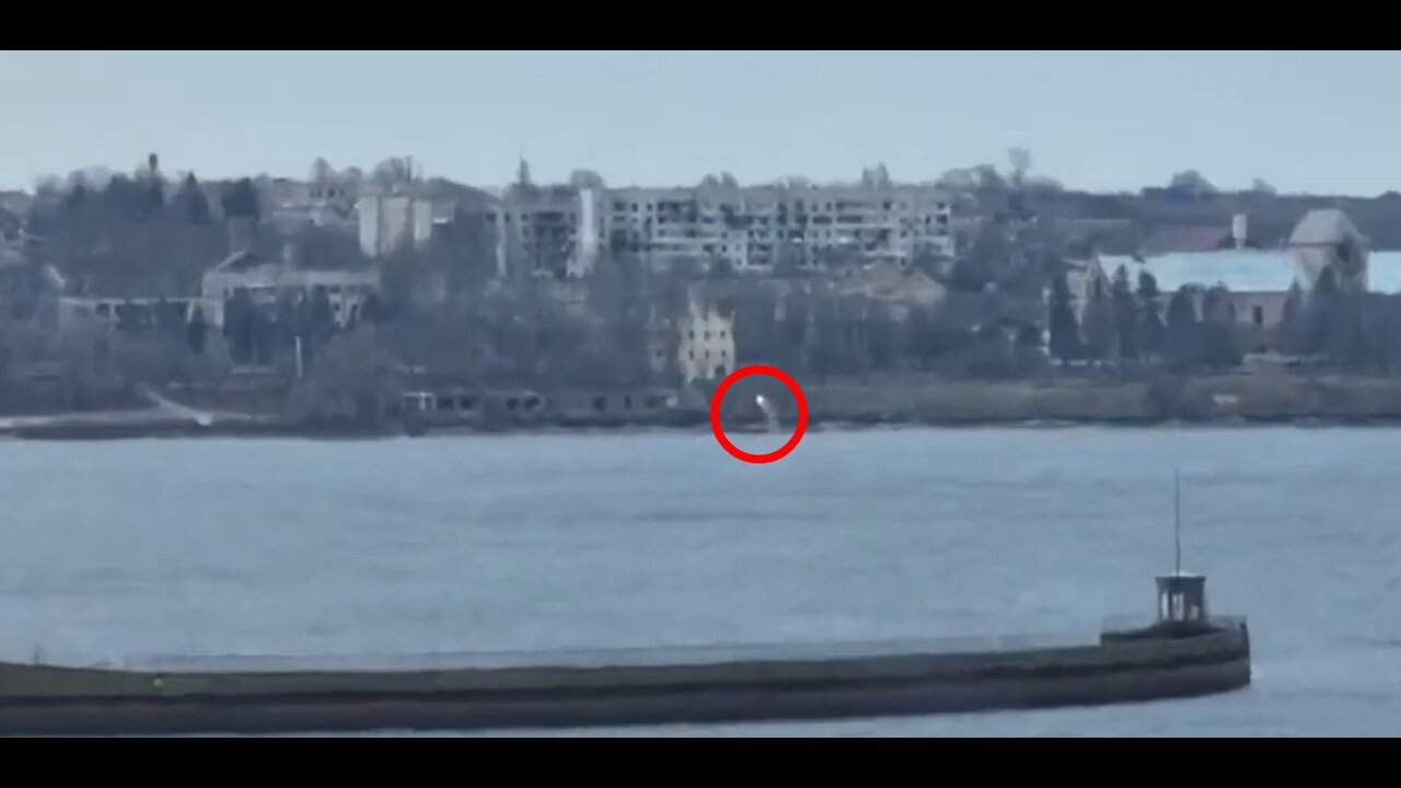 Ukranian sniper blown into the water via guided anti tank missile