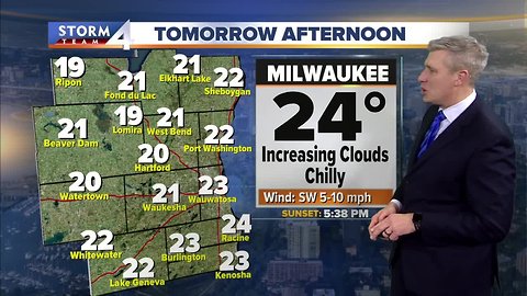 Increasing clouds and chilly Thursday