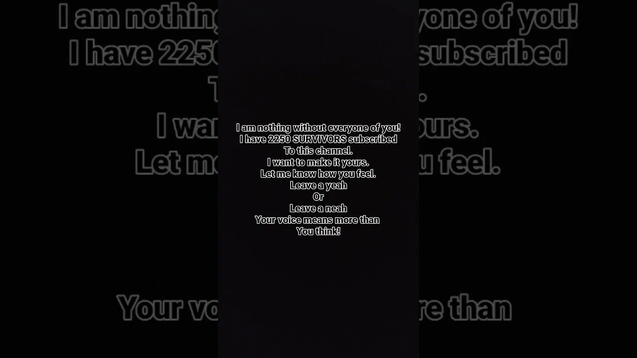 SURVIVORS - I need to HEAR YOUR VOICES