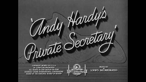 Andy Hardy's Private Secretary (1941) B&W Comedy starring Mickey Rooney