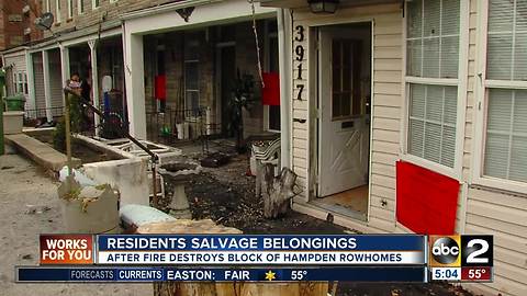 Residents return to salvage belongings after intense fire in Hampden