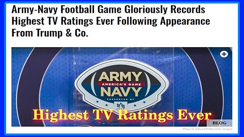 Army-Navy Game Highest TV Rating Ever with Trump Co. Showing