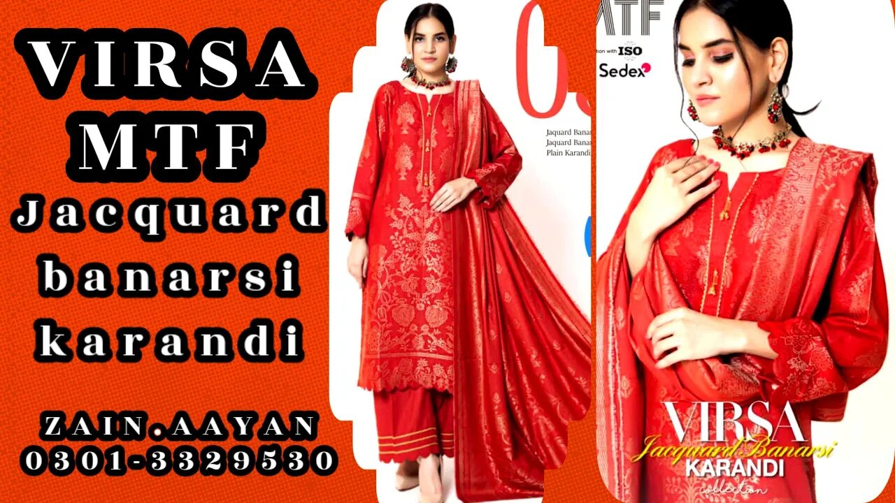 VIRSA MTF || JACQUARD BANARSI KARANDDI || ZAIN.AAYAN COLLECTION ||