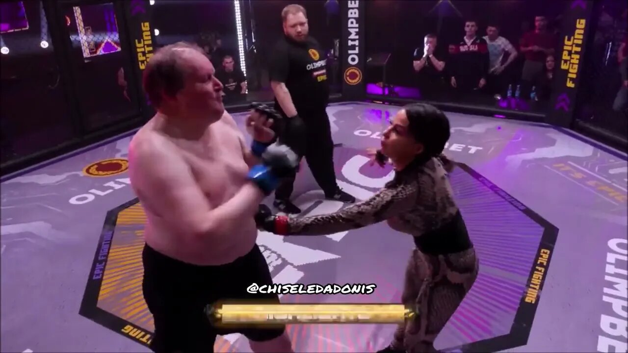 Balding MAN vs Pig-Tailed WOMAN In An MMA Match