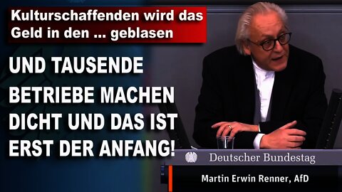 Kulturschaffenden wird das Geld in den … geblasen, Martin Erwin Renner, AfD